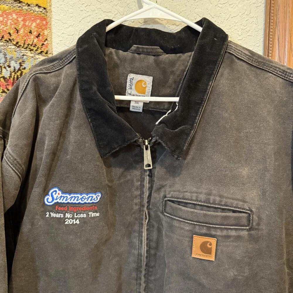 Vintage RARE Carhartt Bankston‎ Flannel Lined Black Men’s Jacket Size 3XL - Picture 3 of 6